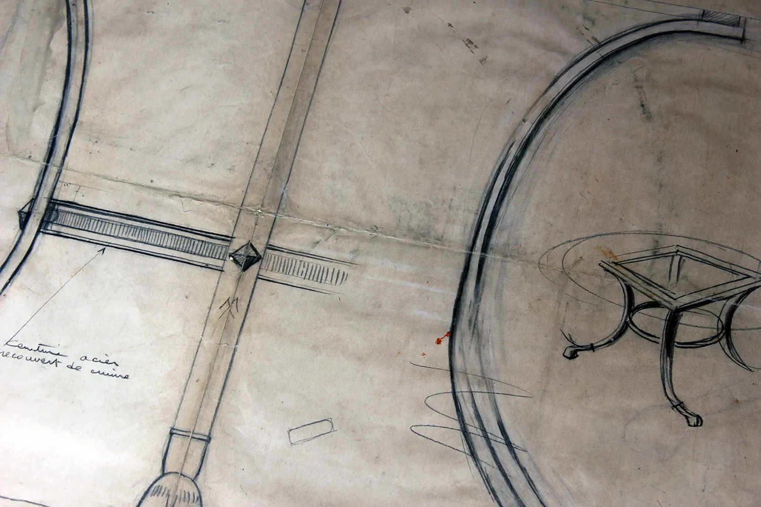 A Large Framed Archival Design For A Table; Maison Paul Fargette & Maison Charles; No.76; c.1960-70