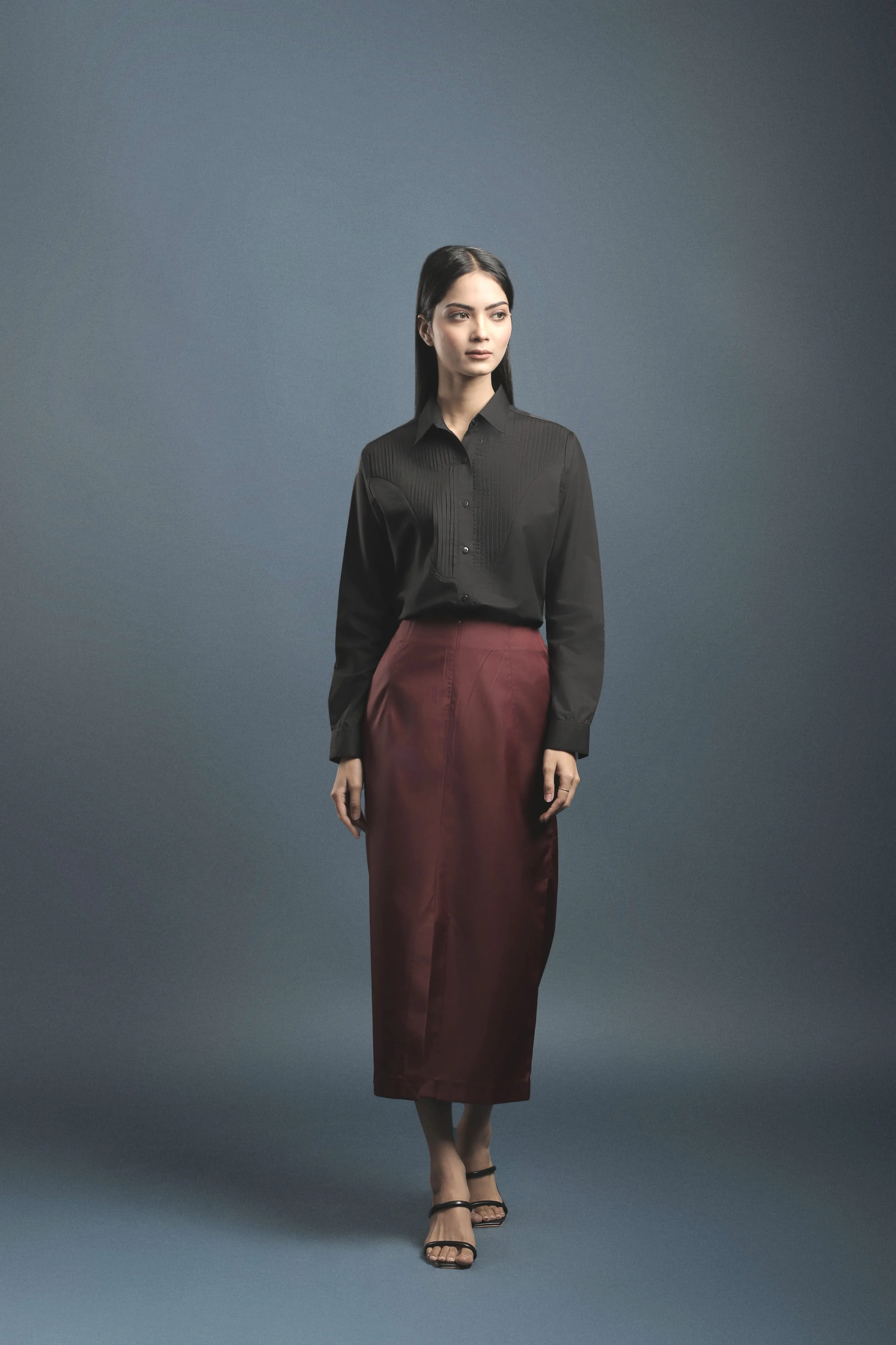 Maroon Pencil Skirt
