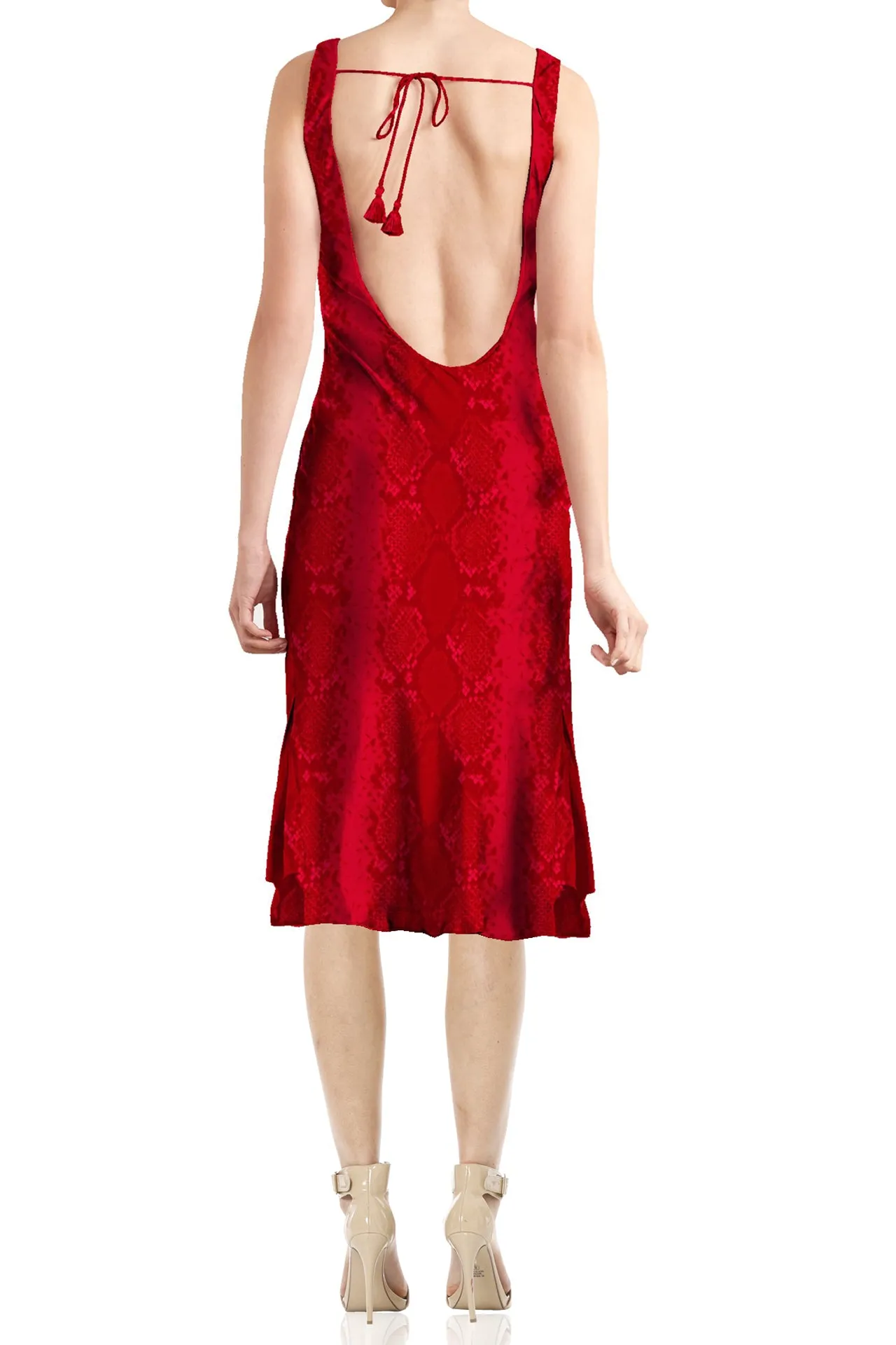 Midi Length Cami Dress in Blood Stone