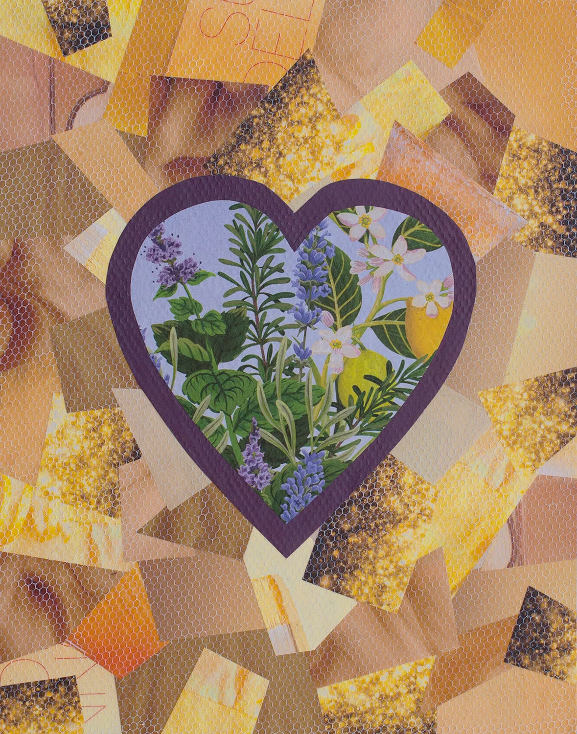 "Summer Scents," original collage, 14" x 11"