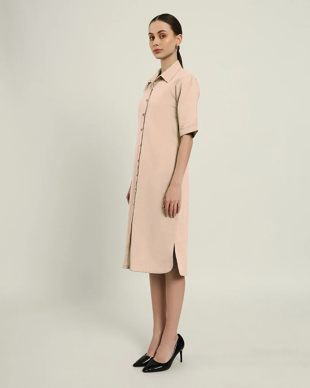 The Tampa Daisy Bisque Linen Dress